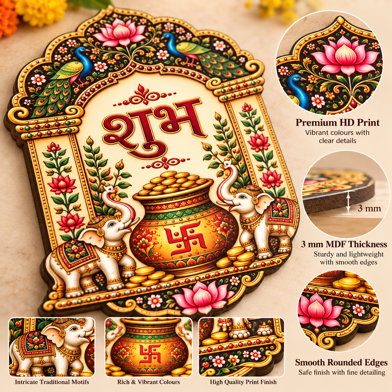 Diwali door decoration with Shubh Labh design