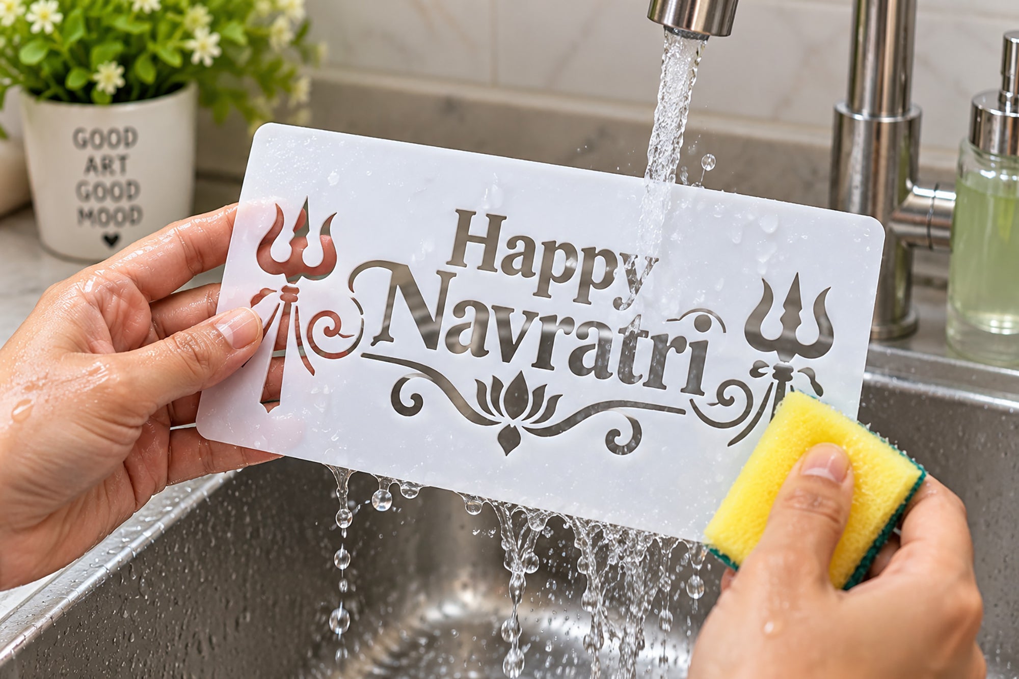 reusable navratri home decor stencil