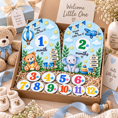 Baby first year monthly photo prop board
