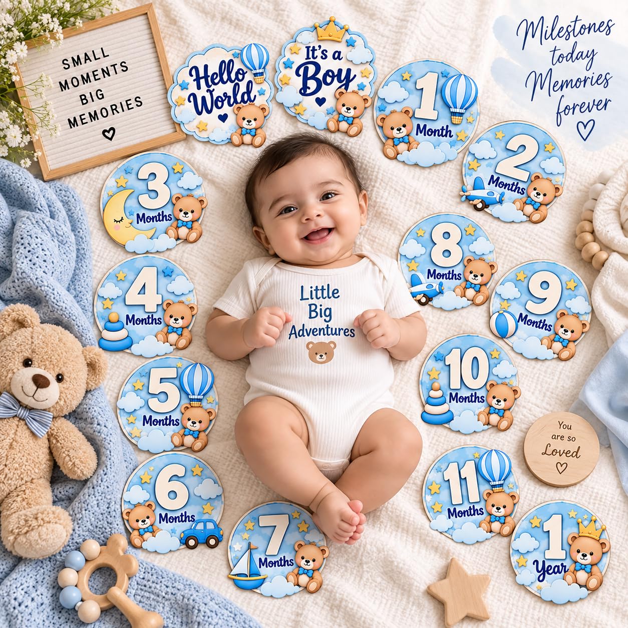Baby first year memory cards for parents