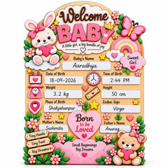 Baby birth announcement photo prop board
