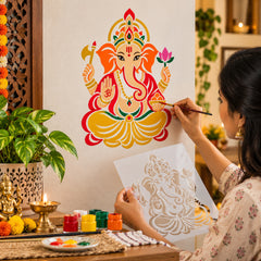 ganesha stencil template for wall decoration