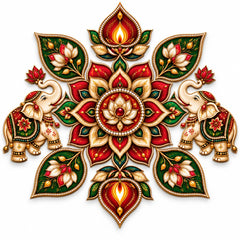 traditional Indian rangoli decoration set