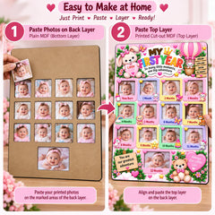 Newborn monthly milestone photo frame for babies