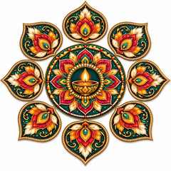diya mandala floor decoration