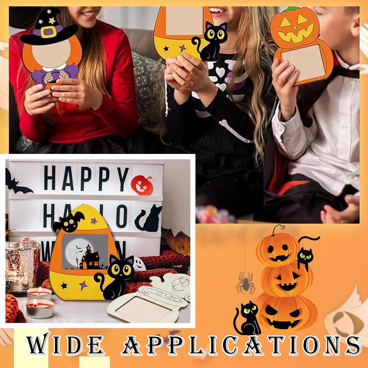 laser cut halloween wood shapes