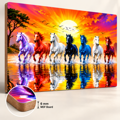 Seven galloping horses wall art painting