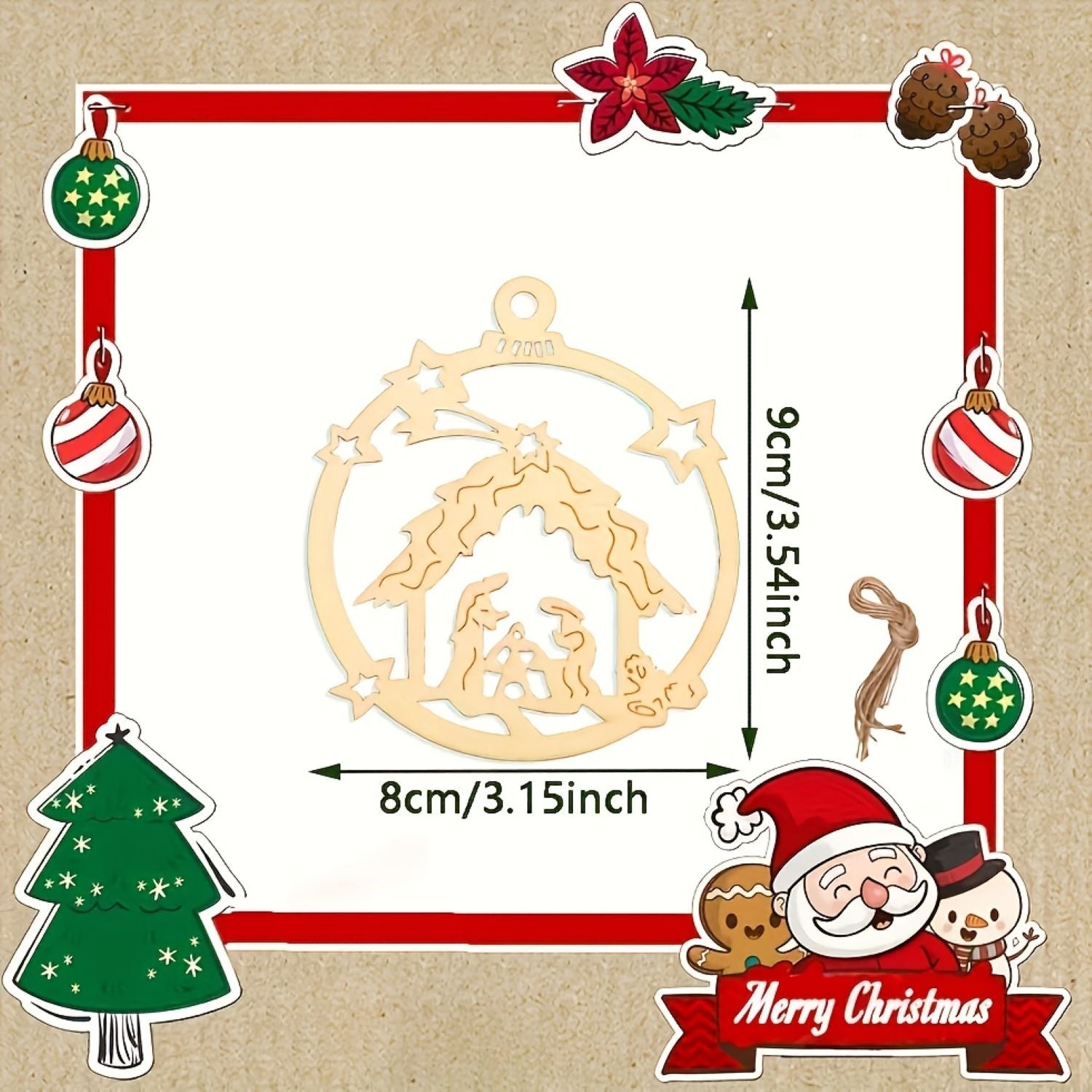 wood cutout Christmas decorations