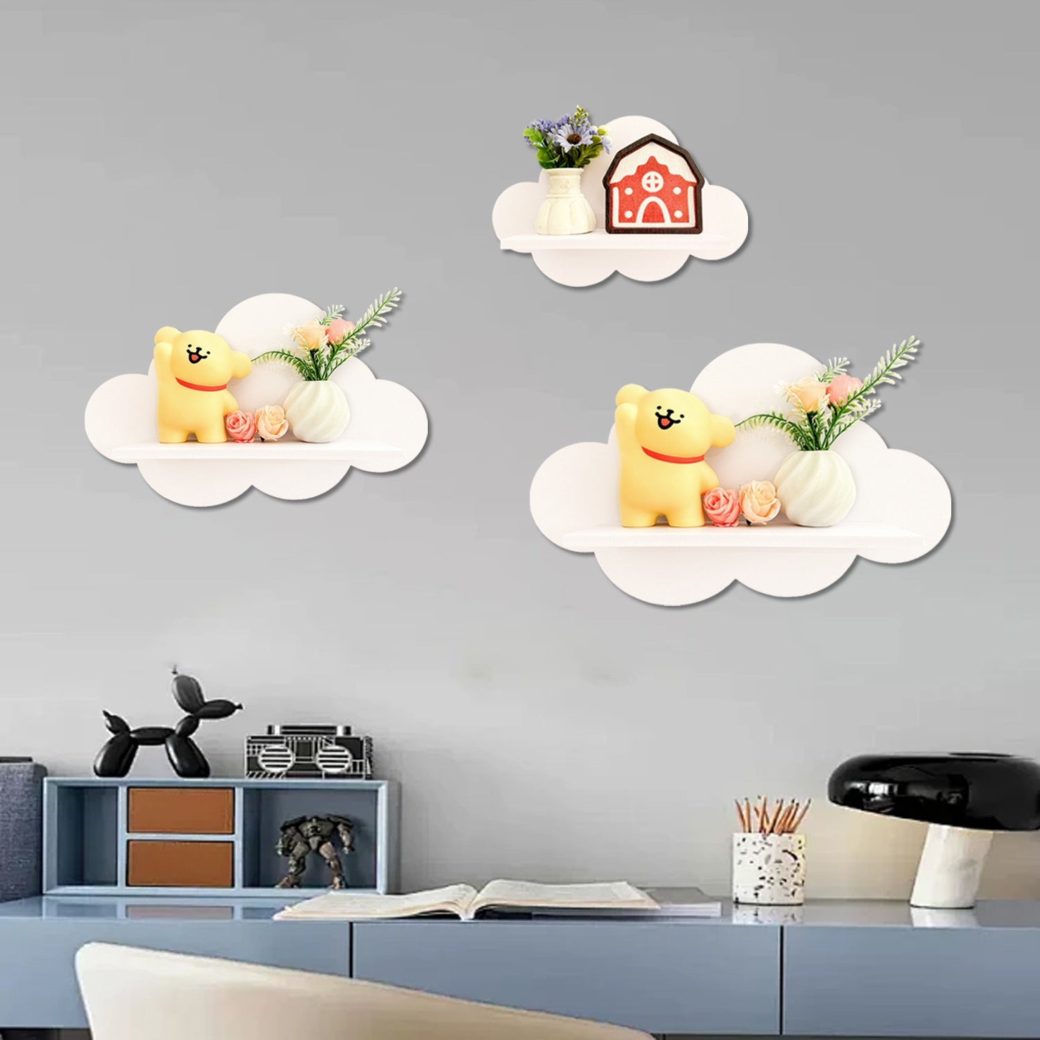 cloud shape wall shelf
