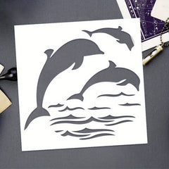 Marine life craft stencil for card making & scrapbooking