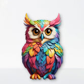 American Elm 8x11.6 Inch Owl Wall Hanging for Home Decor, Evil Eye Protection MDF Cutout, Living Room & Dining Room Wall Art