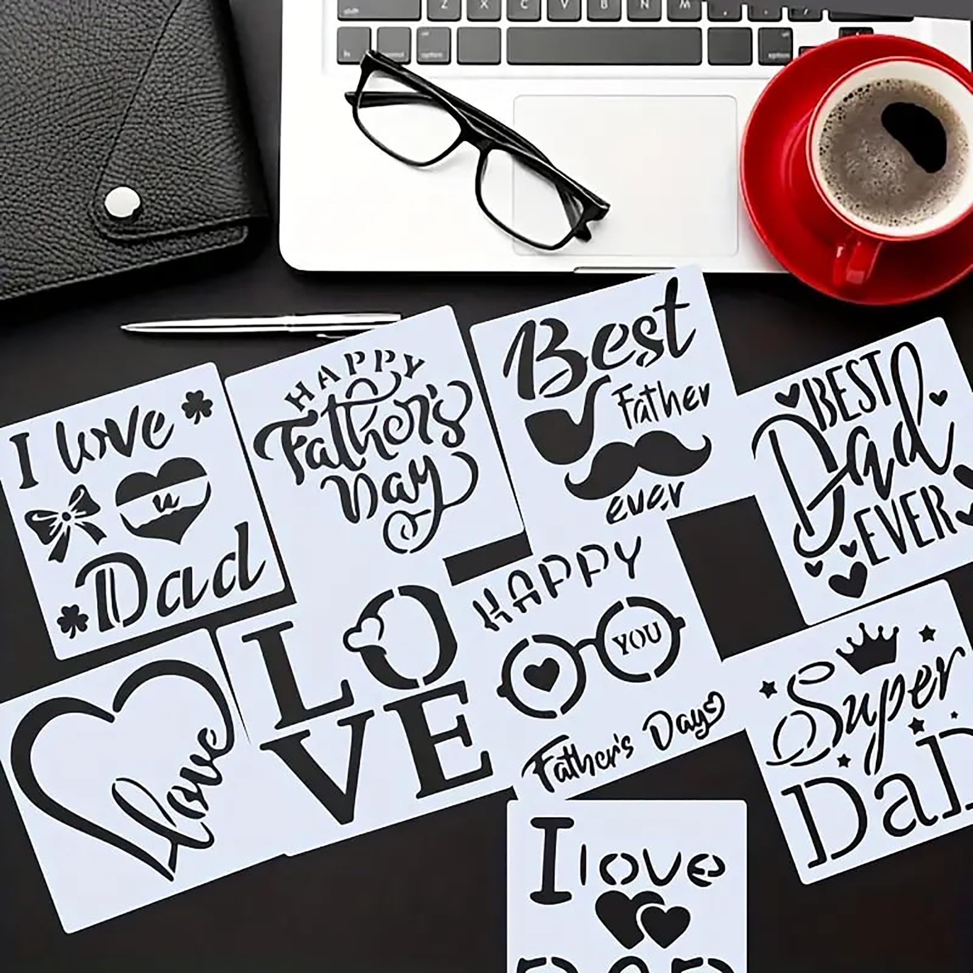 paintable dad theme stencil kit