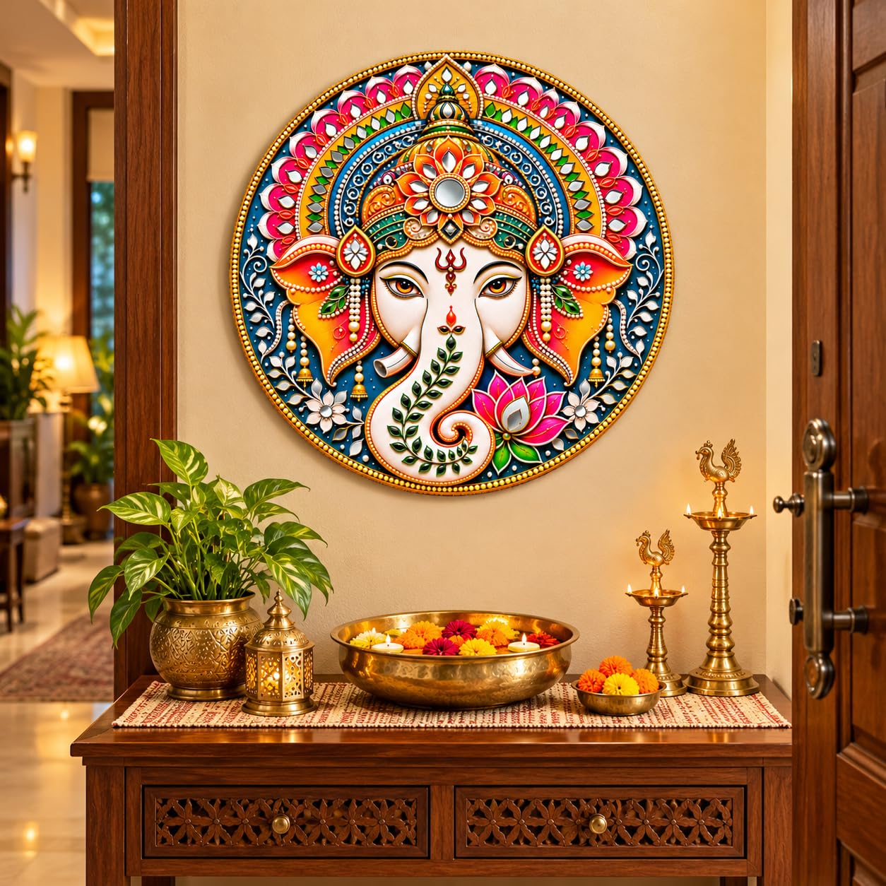 decorative Lord Ganesha wall hanging for hallway