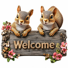 animal themed welcome plaque for entryway