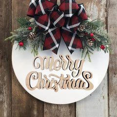 Cliths Wood Merry Christmas Cutout Signs MDF Wreath & Door Hanger DIY Craft Shapes Wood Christmas Decorations