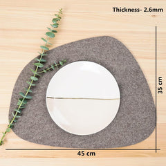 Cliths Heat Resistant Felt Placemats (Set of 2) Non Slip Table Mats for Dining Scratch Protection & Decorative Runner Good Gray Felt