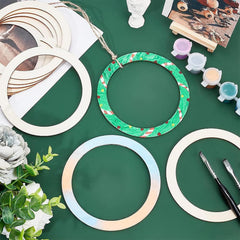 Cliths 30 Pcs Wood Rings Antique White MDF Round Cutouts for DIY Crafts, Christmas Decor, Pyrography