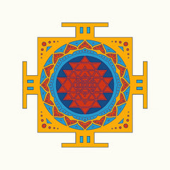 Cliths Wooden Shri Yantra Premarked Cutout for Diwali Decoration Mandala Art Vastu Wall Painting