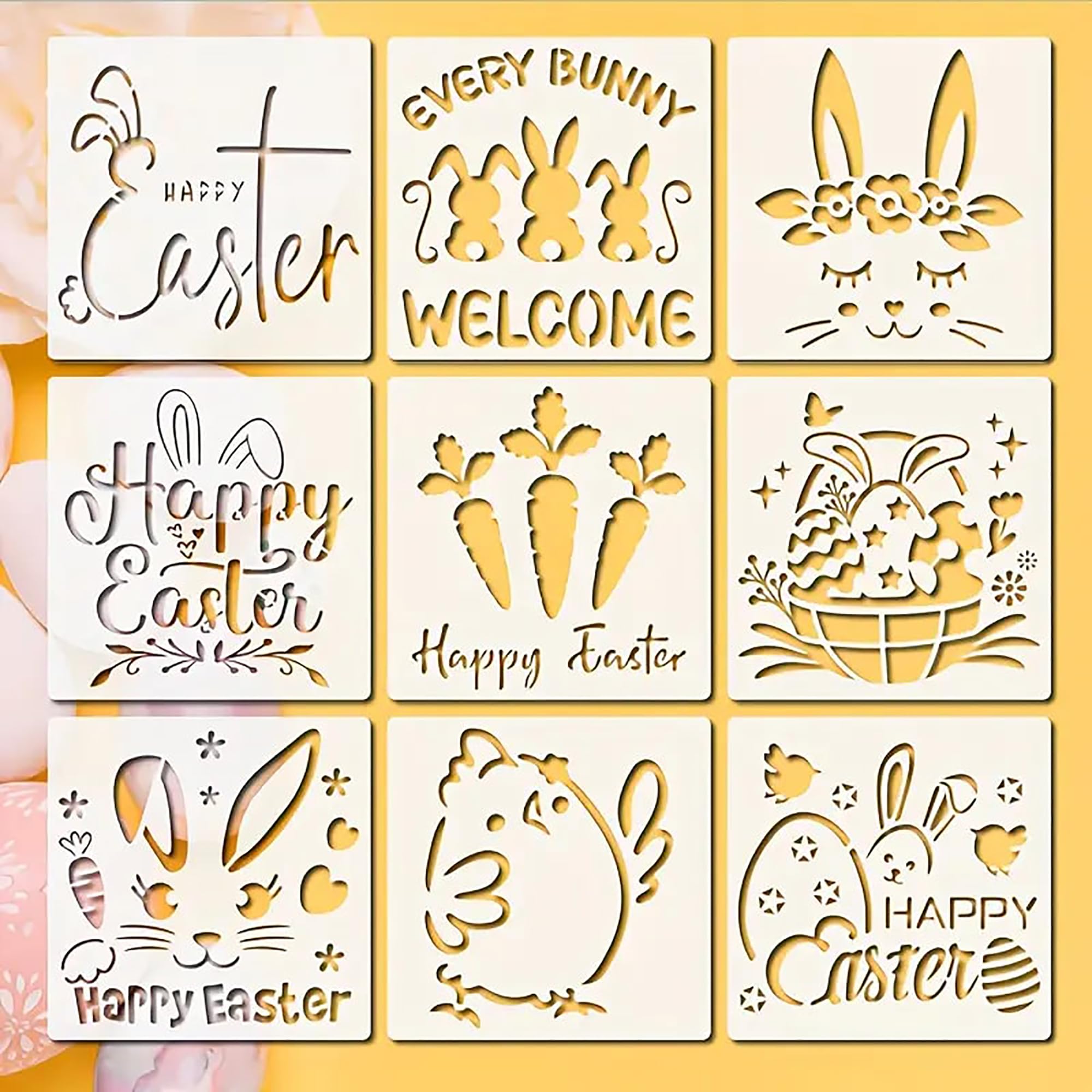 happy easter stencil easter egg stencil bunny stencil easter egg design plastic stencils stencil for card making fabric painting stencils for clothes