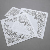 Baroque Floral Corner PET Painting Stencil for DIY Art & Craft Scroll Border Template for Wall Furniture Wood Canvas & Fabric , Cliths