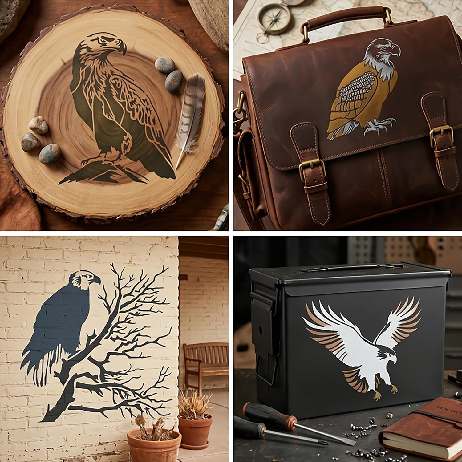 reusable eagle stencil for canvas art