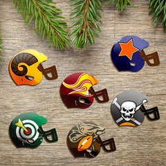 Cliths 10Pcs Wooden Football Helmet Cutouts for Crafts DIY Painting
