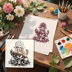 reusable ganesha stencil for canvas and wood