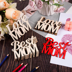 Crafting supplies natural timber "Best Mom" decorations