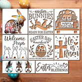 easter stencils reusable Easter bunny stencil plastic painting stencils for crafts DIY Easter decor templates Happy Easter sign stencil