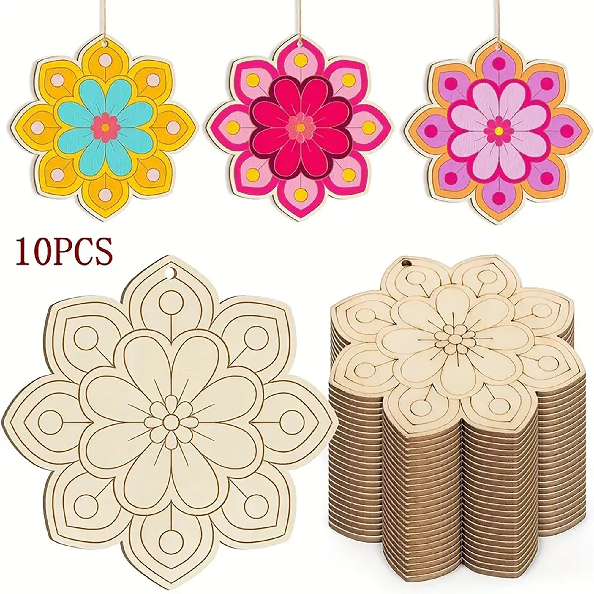 wooden flower shapes