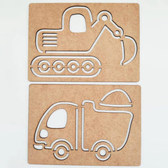 Preschool drawing aids Montessori style vehicle template kit