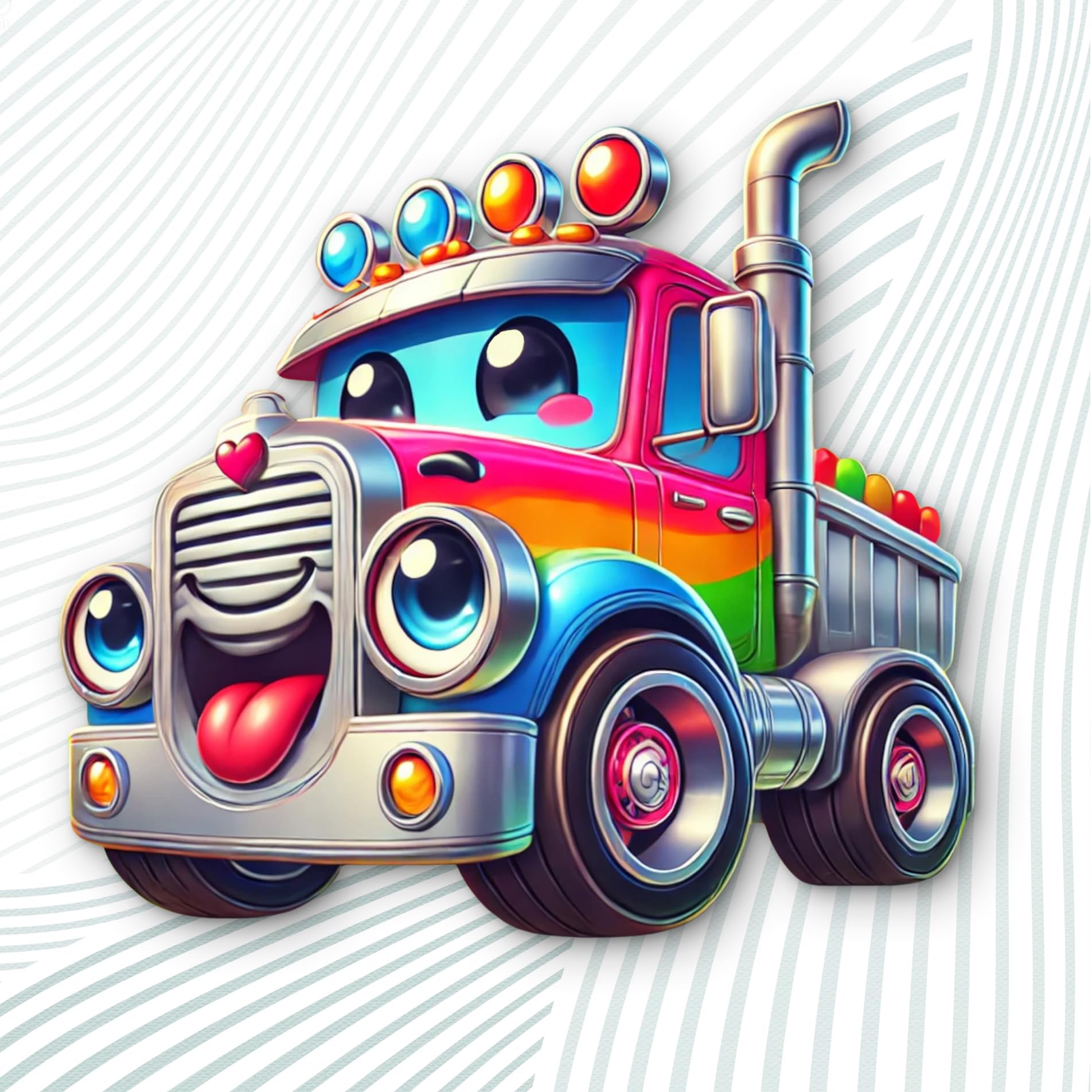 fun 3d toy truck wall decoration for kids' playroom design
