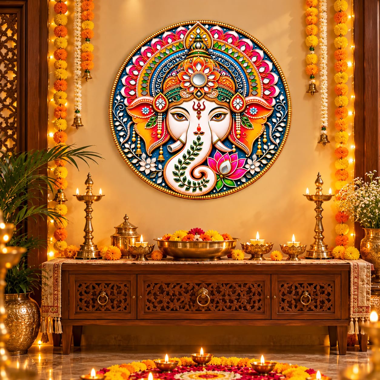 Hindu god wall decor for pooja room