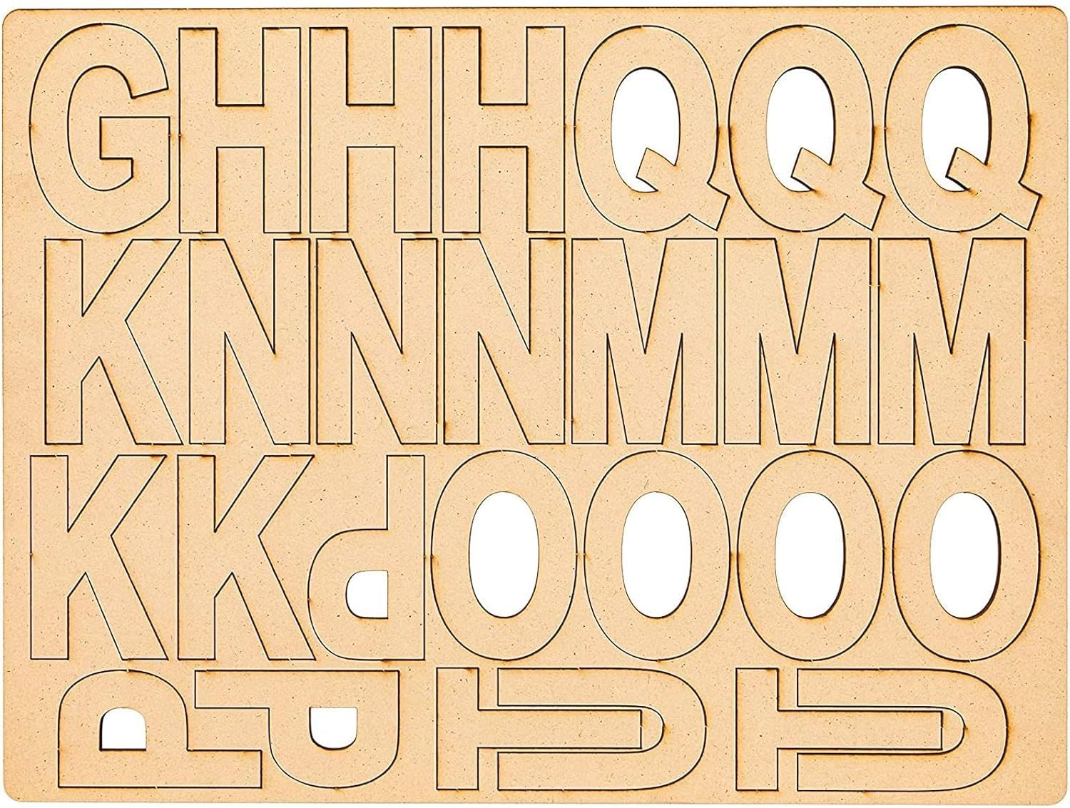 Wooden letters and numbers on a beige background