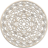 American Elm Mandala Wooden Wall Art Floral Oriental Design in Birch Plywood, Rustic Decor