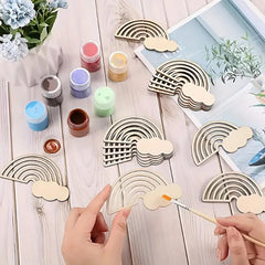 Crafting supplies natural timber cloud figures for art
