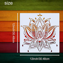 Spiritual lotus and hamsa stencil