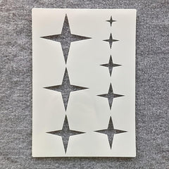 Pack of 6 Reusable Geometric Stencil Set, PET Painting Stencils with Star, Moon, Heart and Circle Patterns for DIY Art, Wall Decor, Wood and Scrapbooking, Cliths
