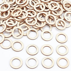 Cliths 30 Pcs Wood Rings MDF Round Cutouts for DIY Crafts, Pyrography, Christmas Ornaments, Home Decor