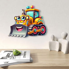 dynamic 3d heavy equipment wall decor for kids' playroom