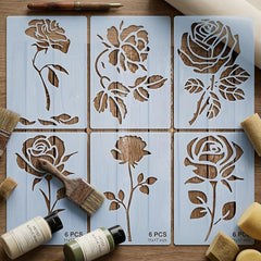 pet plastic rose stencil for painting