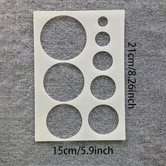 Pack of 6 Reusable Geometric Stencil Set, PET Painting Stencils with Star, Moon, Heart and Circle Patterns for DIY Art, Wall Decor, Wood and Scrapbooking, Cliths