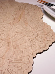 American Elm Stress-Relief Mandala Board Laser-Cut Coloring Art DIY Wall Decor & Art Therapy Good MDF Craft
