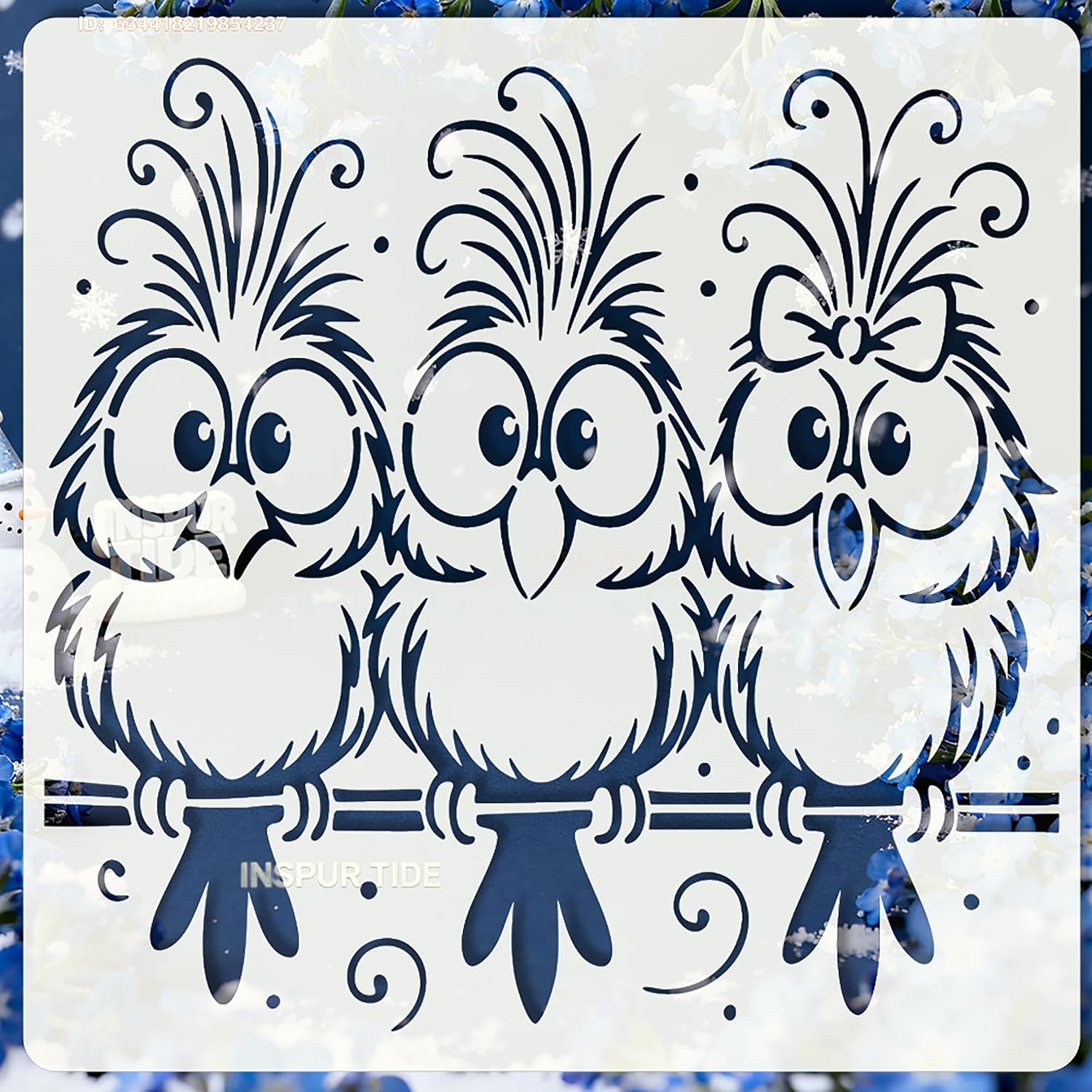 bird branch stencil for handmade crafts