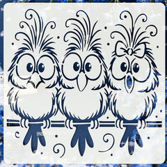 bird branch stencil for handmade crafts