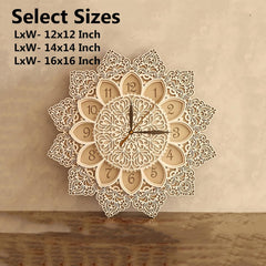 Cliths Multilayer Mandala Wall Clock Wooden Decorative Clock for Living Room Home Decor & Unique Gift