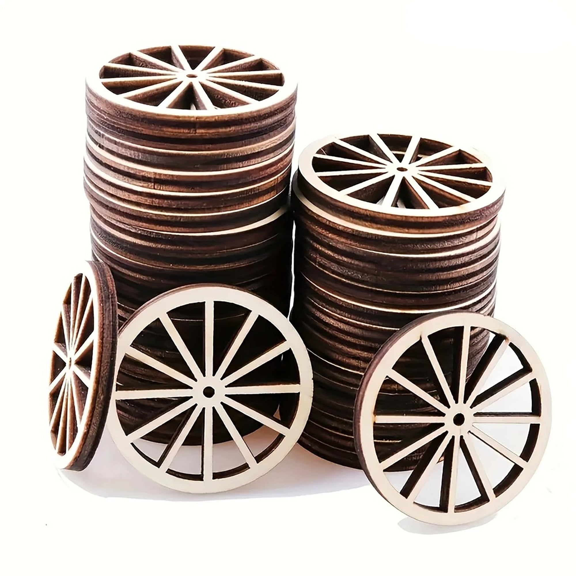 wooden truck wheel craft cutouts mini wood wheels for decoration rustic holiday table decor ideas