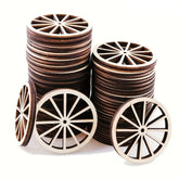 wooden truck wheel craft cutouts mini wood wheels for decoration rustic holiday table decor ideas