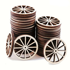 wooden truck wheel craft cutouts mini wood wheels for decoration rustic holiday table decor ideas