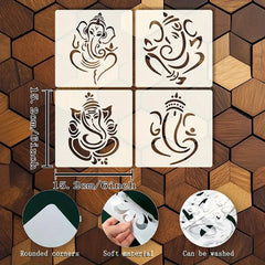reusable 4pcs indian rangoli mandala stencil set for crafts
